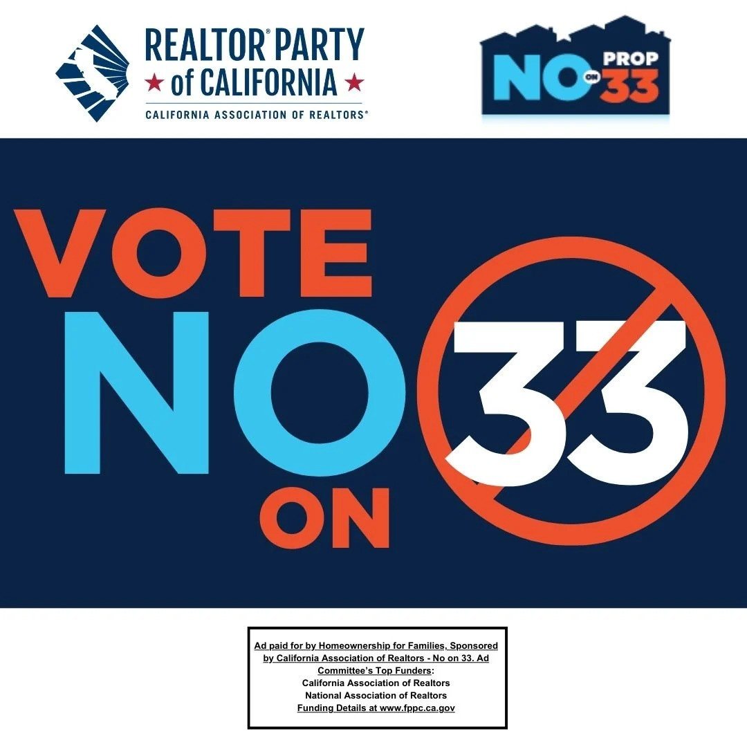 Featured image of Prop 33 = more rent control and fewer housing choices